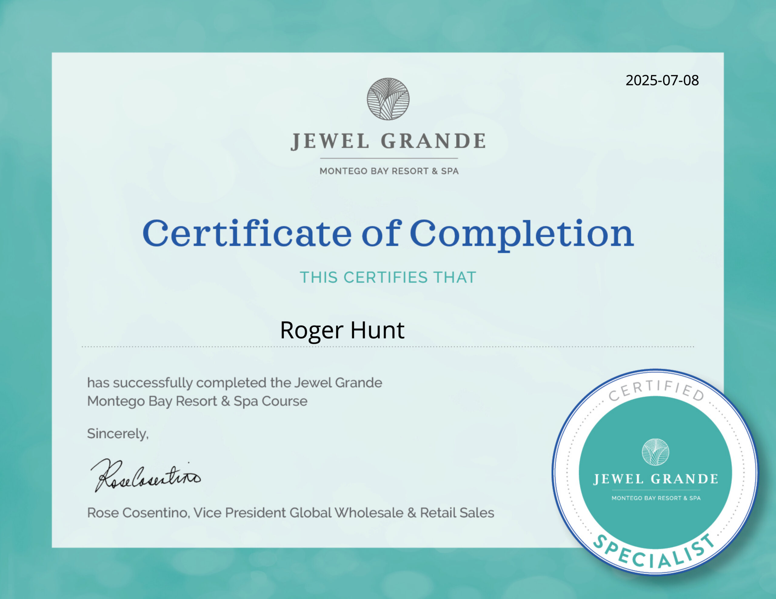 Jewel Grande Travel Agent Roger Hunt Travel Rooster